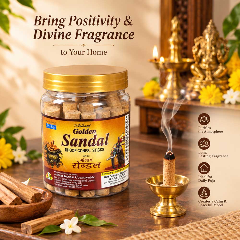 Golden Sandal Dhoop Cone