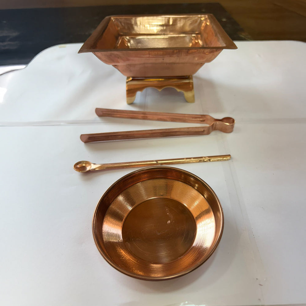 Copper Havan/Yagna Kund Set for Pooja