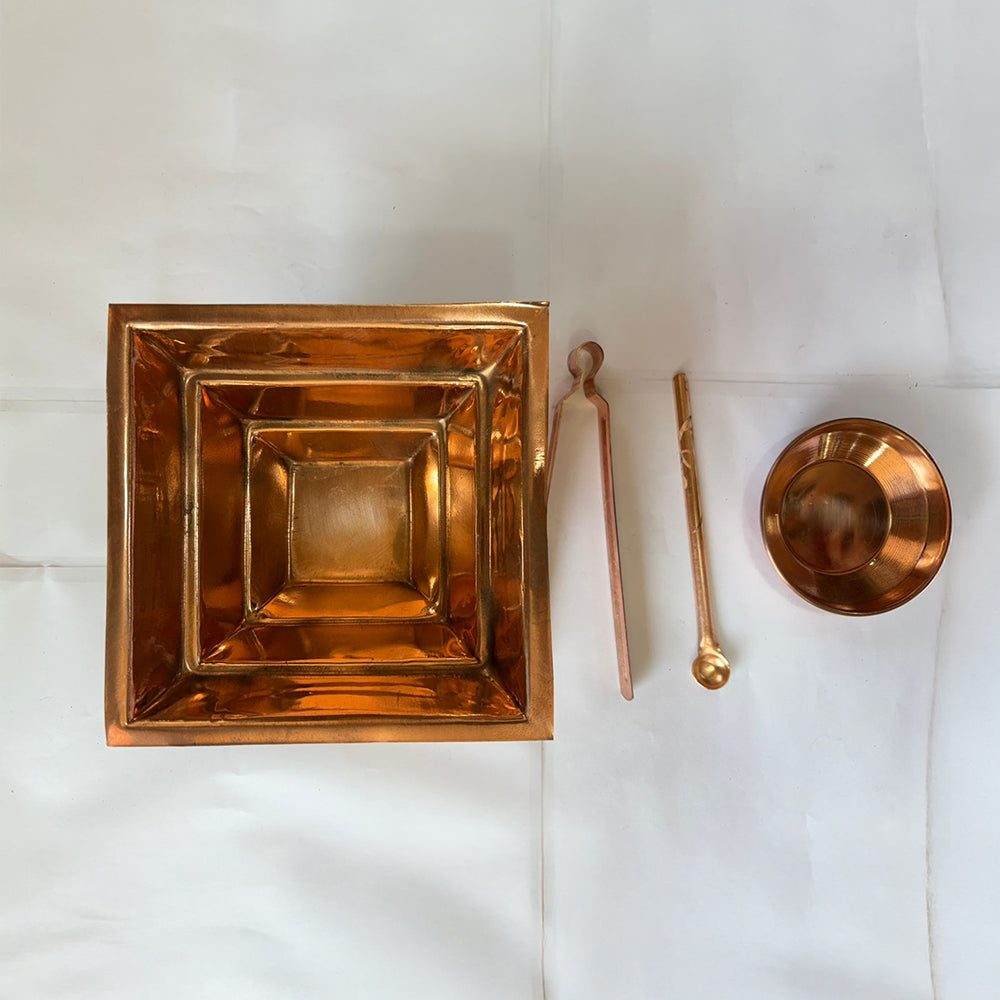 Copper Havan/Yagna Kund Set for Pooja