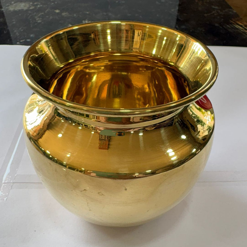 Brass Vessel Kalash Lota for Pooja (CHAMBOO) (Medium)