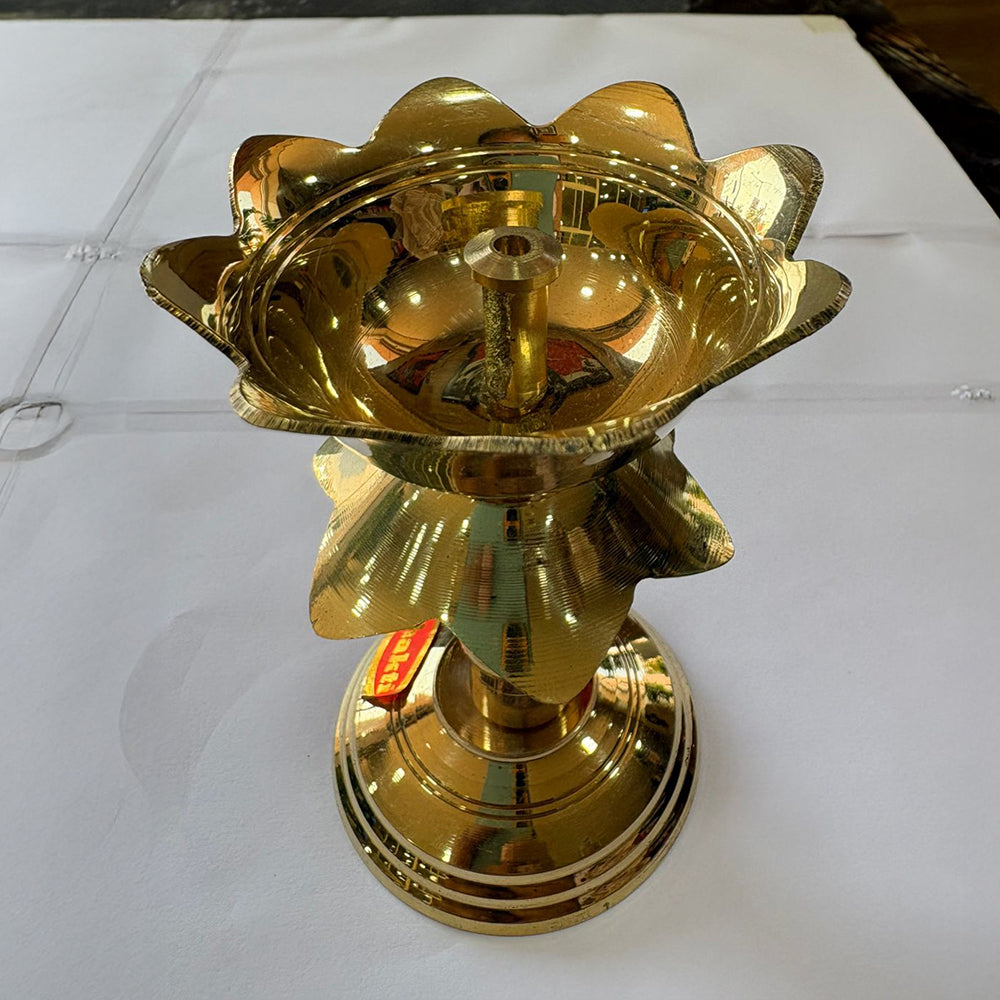 Brass Kamal Stand Diya Flower Design