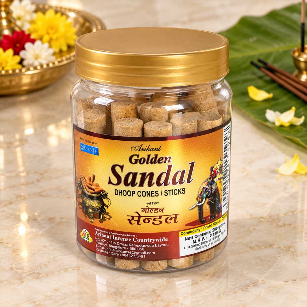 Golden Sandal Dhoop Cone