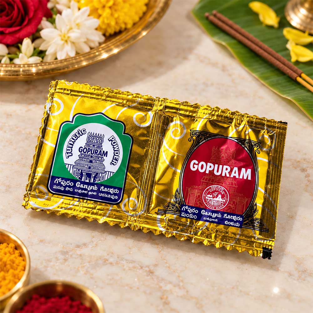 Kumkum and Turmeric Powder gift combi pack with 30 Kumkum and 30 Haldi packs for Thamboolam and return gifts – Bhakti Stores