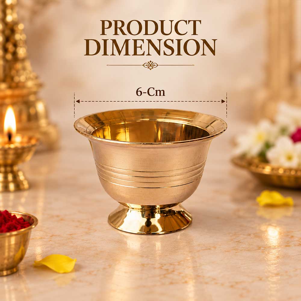 Brass Chandan Kumkum Padam Payala bowl set of 2 for Haldi, Roli and pooja – Bhakti Stores